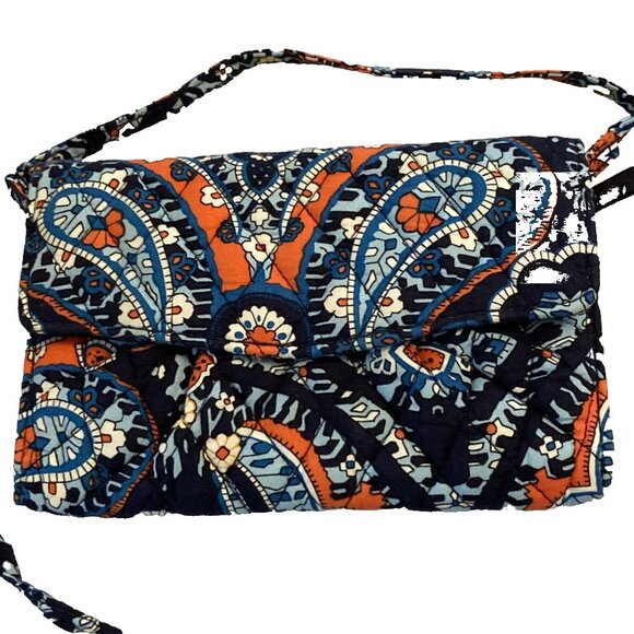 VERA BRADLEY MARRAKESH Tri-Fold Clutch Wallet w/ Crossbody Strap 7.5 x 5 - Picture 2 of 5